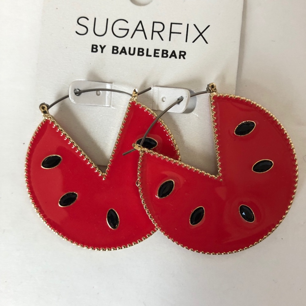 SUGARFIX by BaubleBar Watermelon Hoop Earrings